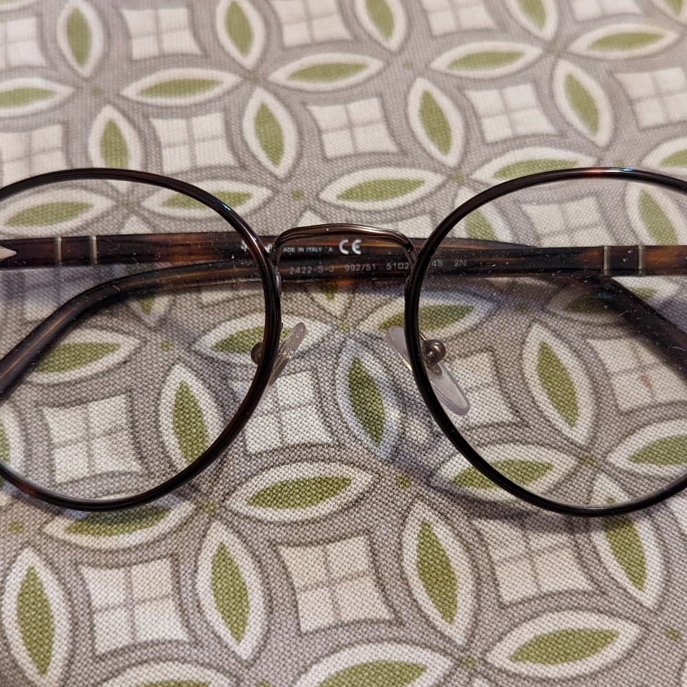 Perasol round medium wire dark brown glasses frames.